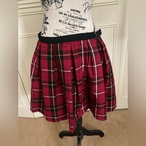 Hot Topic red black plaid checkered mini skirt pleated